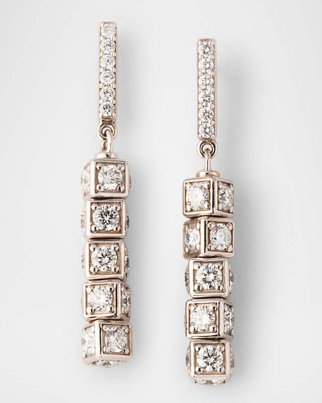 Faro Long Drop Earrings with Diamonds
